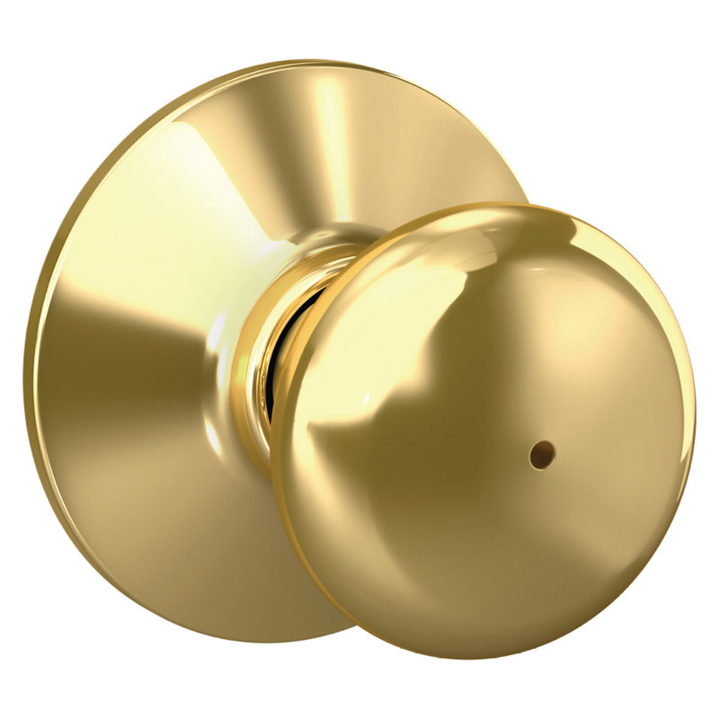 Plymouth Bed and Bath Knob, Bright Brass