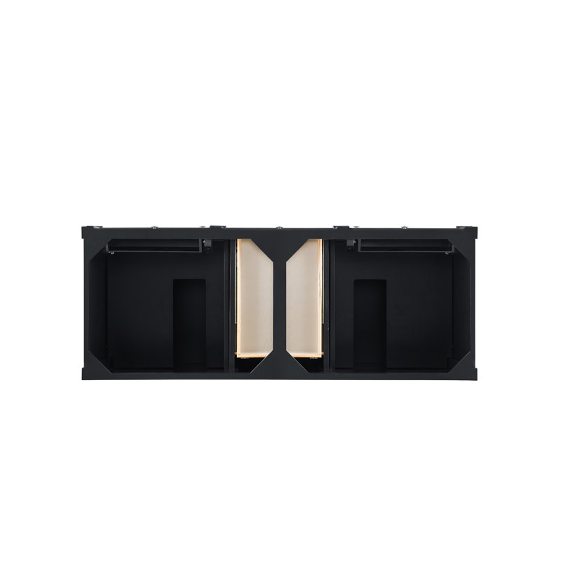 Brittany 60'' W Double Vanity, Eternal Jasmine Pearl, Black Onyx, 8" Widespread