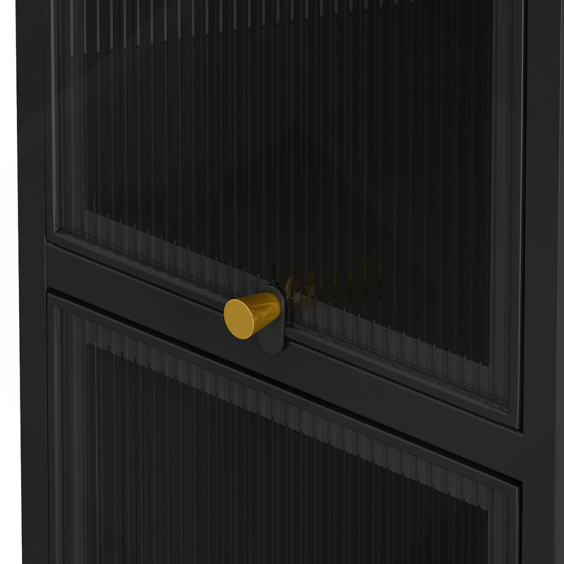 Armoire avec rangement à quatre niveaux, Noir, noir, noir, noir