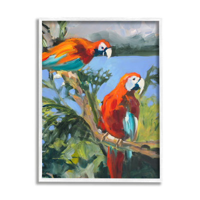 " Parrots At Bay Painting " by Jane Slivka Painting Print