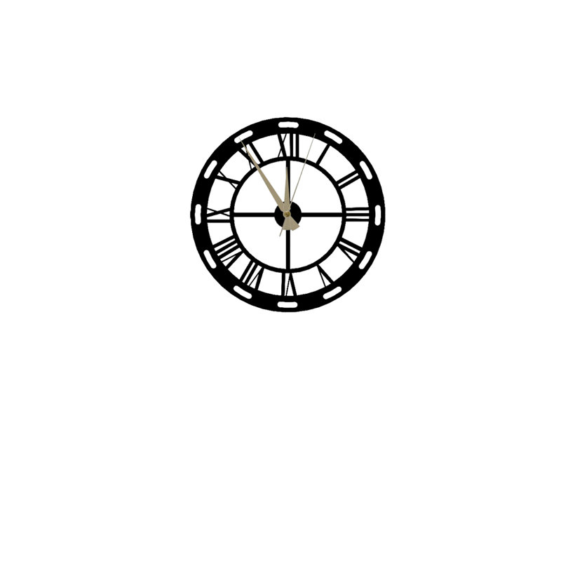 Horloge murale élégante en métal noir 18,9 po x 19,7 po | Fabrication 100% métal (épaisseur: 0,06 pouce) | Aucune installation requise, alimenté par 1 pile AA (incluse) | Parfait pour la décoration de la maison ou du bureau, élégant et fonctionnel
