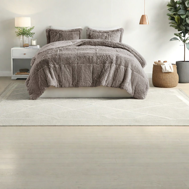 Ensembles de literie à poils longs luxueux, édredon en polyester pour maison moderne