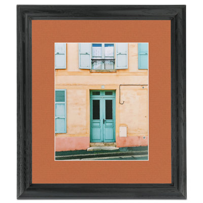 Black Wood Matte Picture Frame with Mat