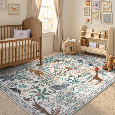 Tapis lavable et animal pour chambre d'enfant Goldene