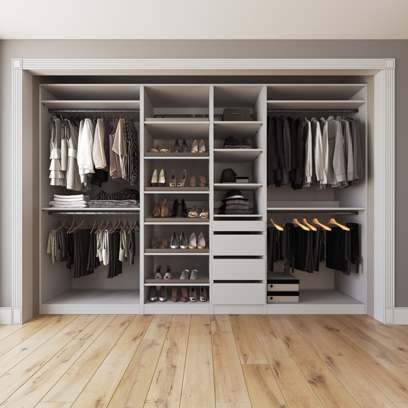 114'' Closet System, White