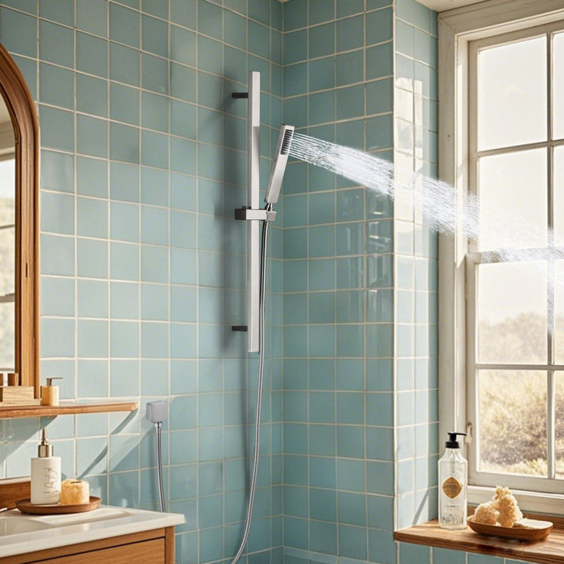 Stainless Steel Adjustable Handheld Showerhead, Brushed Nickel