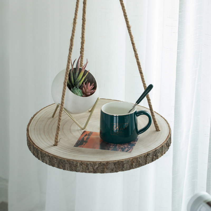 Sewanee Circle Paulownia Floating Shelf, 27"H  x 14.25" W x 14.25" D