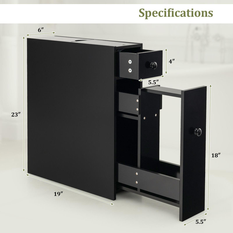 Gretel Bathroom Cabinet, Black