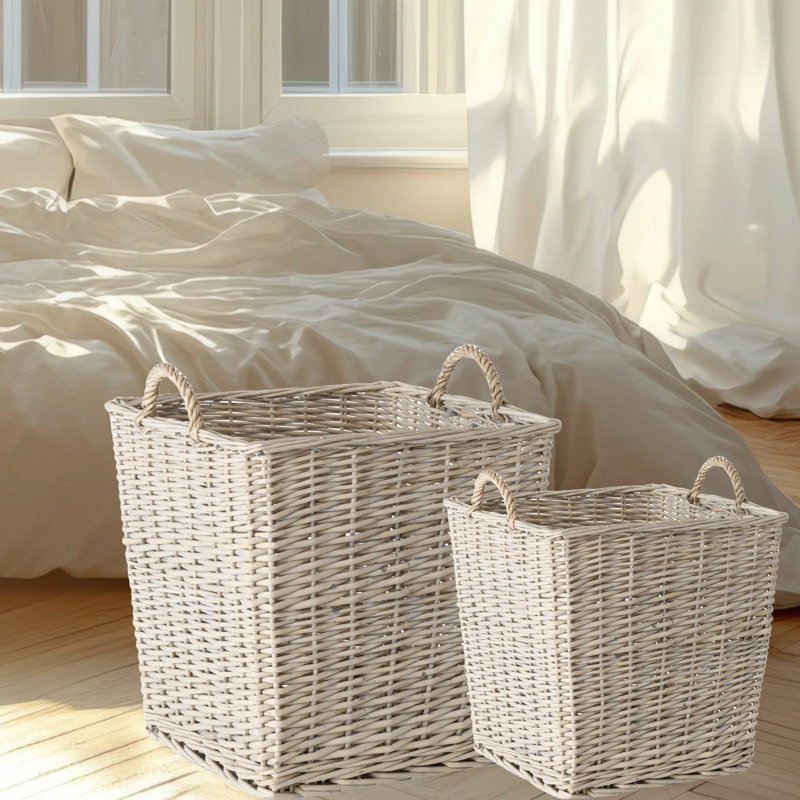 2 Piece Wicker Basket Set