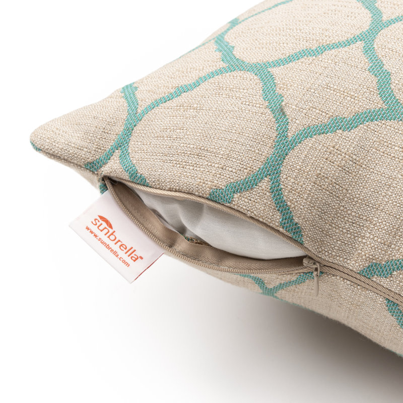 Housse de coussin intérieur / extérieur Sunbrella, Sable / Bleu