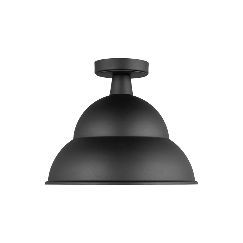  Plafonnier semi-encastré d'extérieur 14 po, Noir