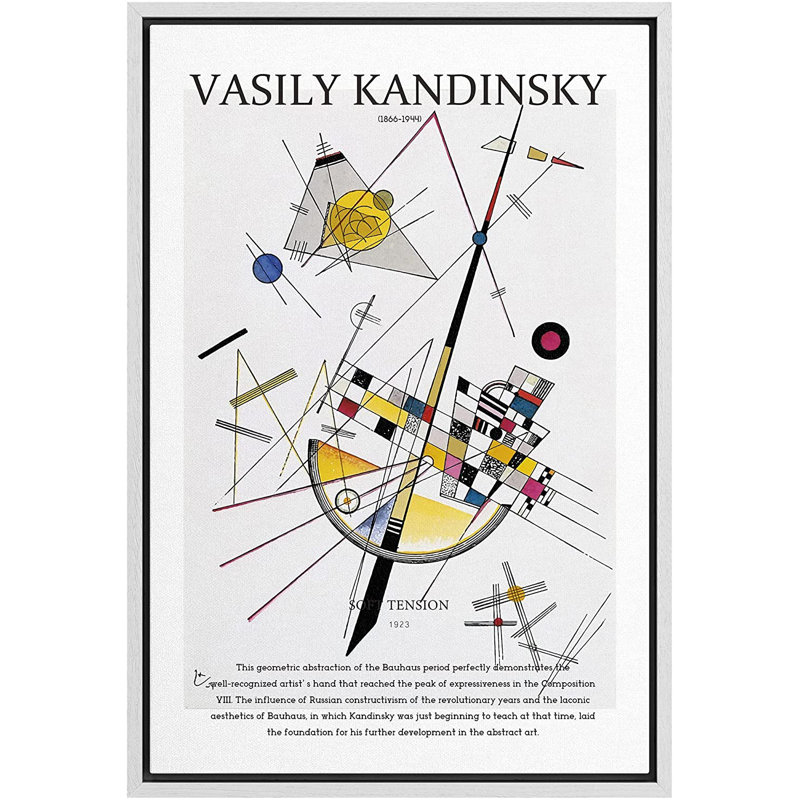 «Polygons Block Abstract Shapes Illustration» par Wassily Kandinsky - impression sur toile, H 36 po x l 24 po x P 1,5 po