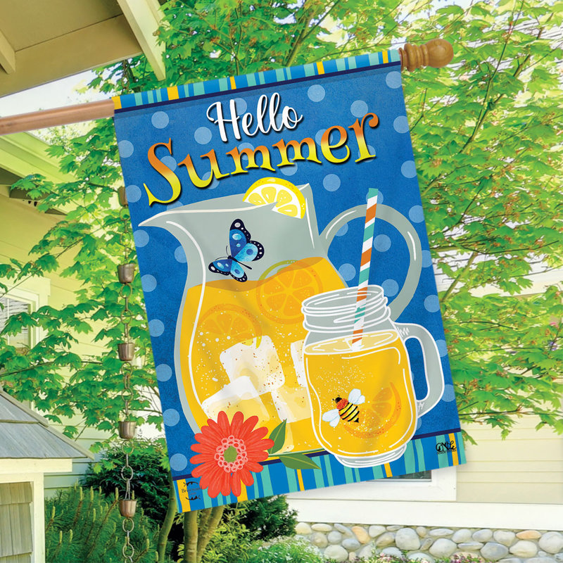 Hello Summer Lemonade House Flag