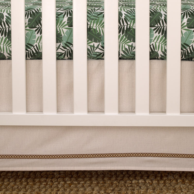 Ensemble de literie pour lit de bébé 4 pièces NoJo Jungle Paradise vert, gris et brun clair