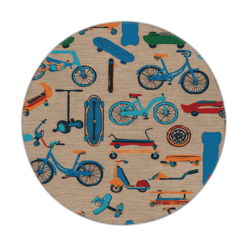 Tapis intérieur et extérieur gris Transport, Rond 5 pi