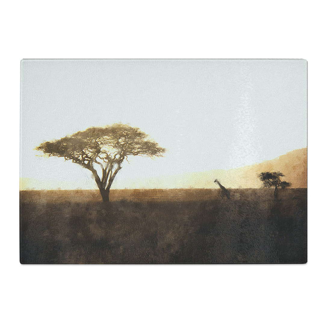 Tempered Glass Giraffe in Tanzania Chopping Board
