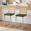 Tabouret de comptoir rembourré en lin avec dossier en rotin et structure en métal Marlow-855948847-845577353-842999978
