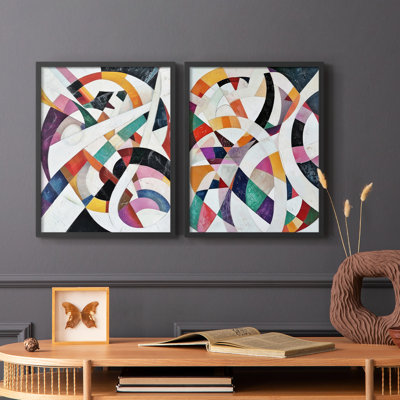 Série ABSTRACT LXIV - reproduction encadrée de qualité supérieure - prête à être accrochée - aucun clou requis - aucun clou requis