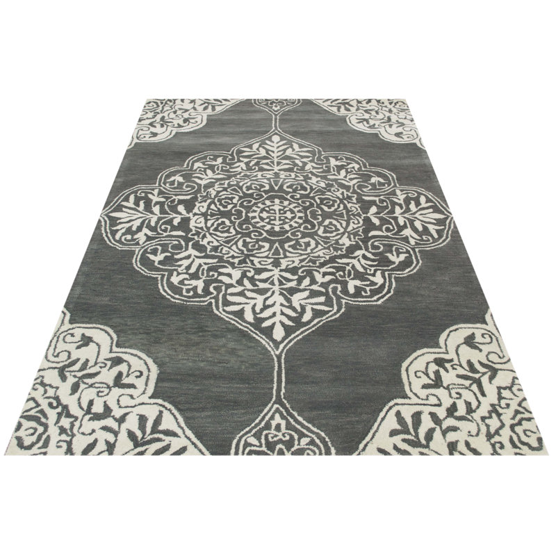 Kirman Floral Hand Woven Area Rug, Rectangle 153 x 244cm