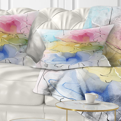Design Art Abstract Floral Design - Floral Printed Throw Pillow