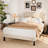 Gizoon Tufted Headboard Bed: Wood & Metal Upholstered Low Profile Design + Adjustable tufted headboard-1441420122-1441420120
