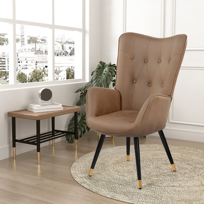 Lathgertha Upholstered Armchair, Brown