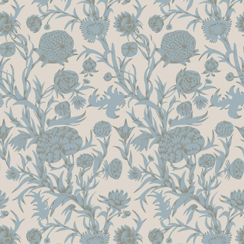 Blooming Thicket - Wallpaper, Linen Stone, Peel & Stick, Self-Adhesive