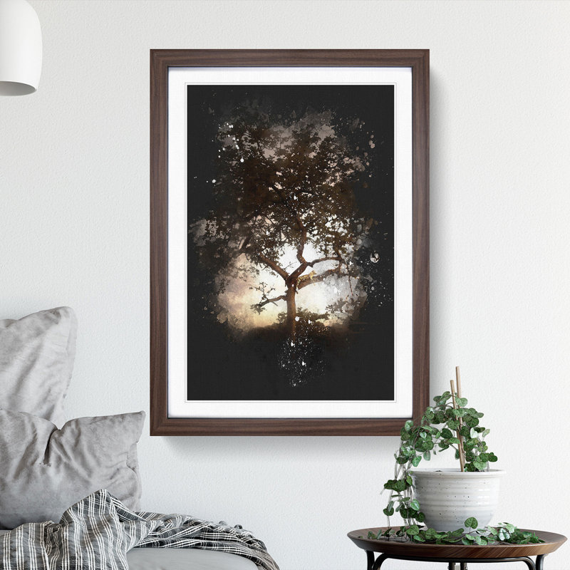'Leopard Siesta' - Picture Frame Graphic Art Print, 87cm H x 62cm W x 2cm D, Walnut Framed