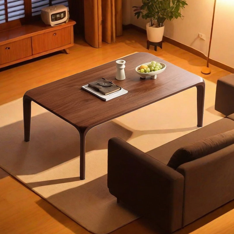 Black Walnut Rectangular Coffee Table, 17.71"H x 55.11"L x 27.55"W