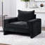 Fauteuil rembourré en chenille avec larges accoudoirs et dossier ergonomique-785287380