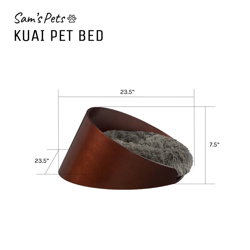 Kuai Faux Fur Pet Bed, Dark Brown