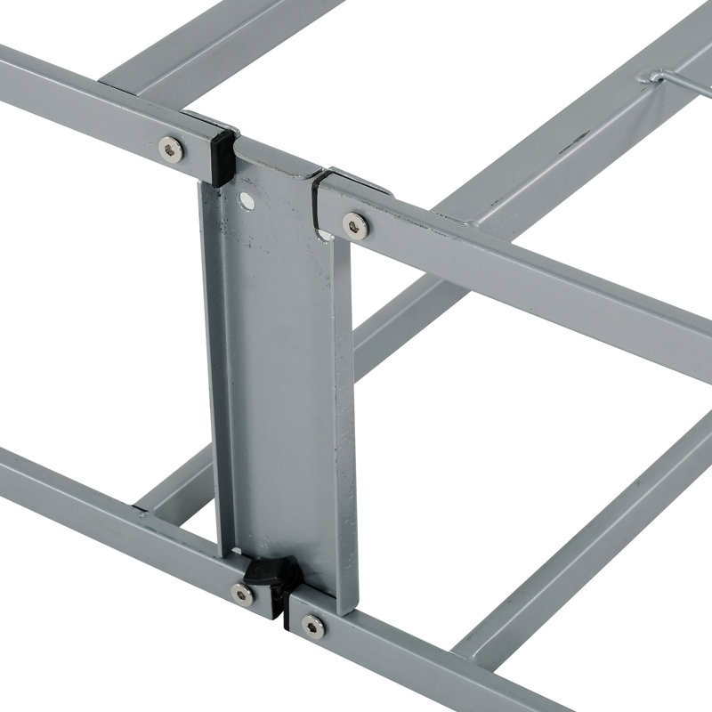 9 po, pliable, simple, base de lit en métal, sommier, revêtement en lin amovible, pliable Ressort de base simple avec construction et couvercle, option industrielle