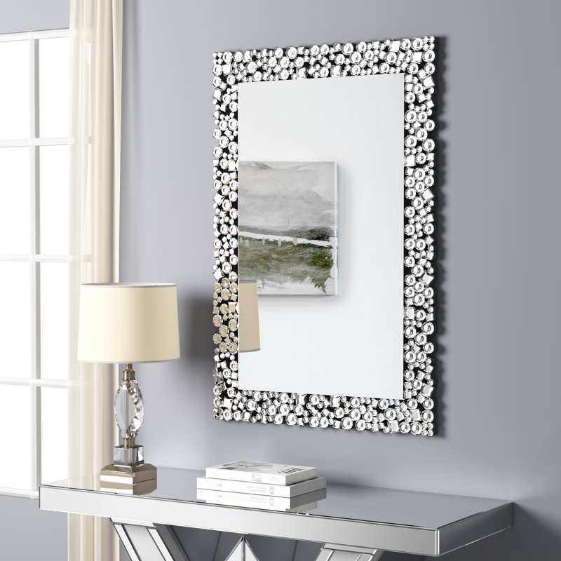 Cadfan Glass Metal Framed Wall Mirror Bathroom Mirror Decorative Accent Vanity Mirror, 39.4" x 27.6"