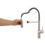 Robinet de cuisine classique rétractable à une poignée Nayeli High Arc, ligne d'alimentation incluse, nickel brossé-129187476