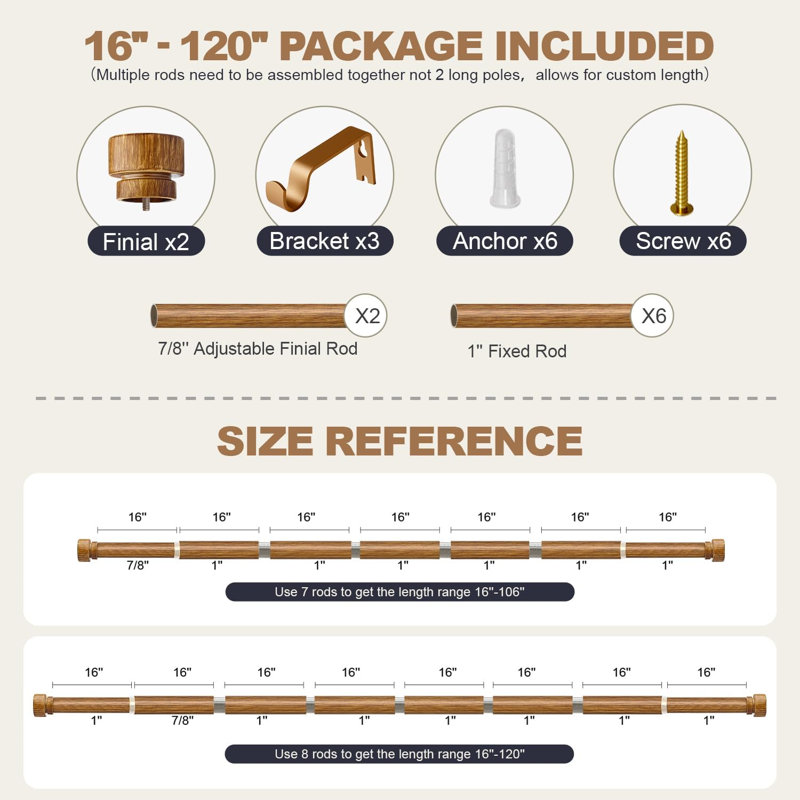 Wood Curtain Rods
