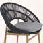 Ensemble de 2 chaises en osier de style papasan avec coussin gris