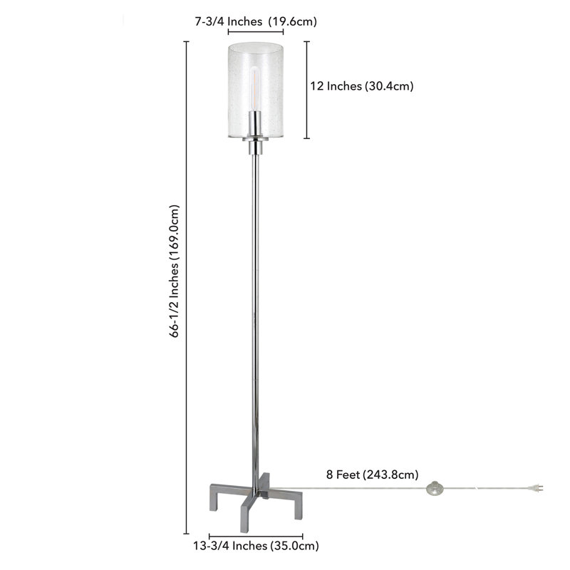 Panos 66.25'' Traditional Floor Lamp, Silver