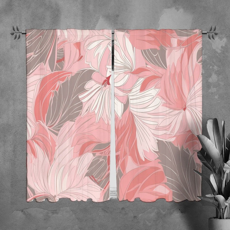 Rideaux à motif floral - 6070, L 40 po x L 82 po