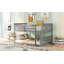 Lit double superposé double avec échelle, gris (aucun sommier requis, structure en pin durable)