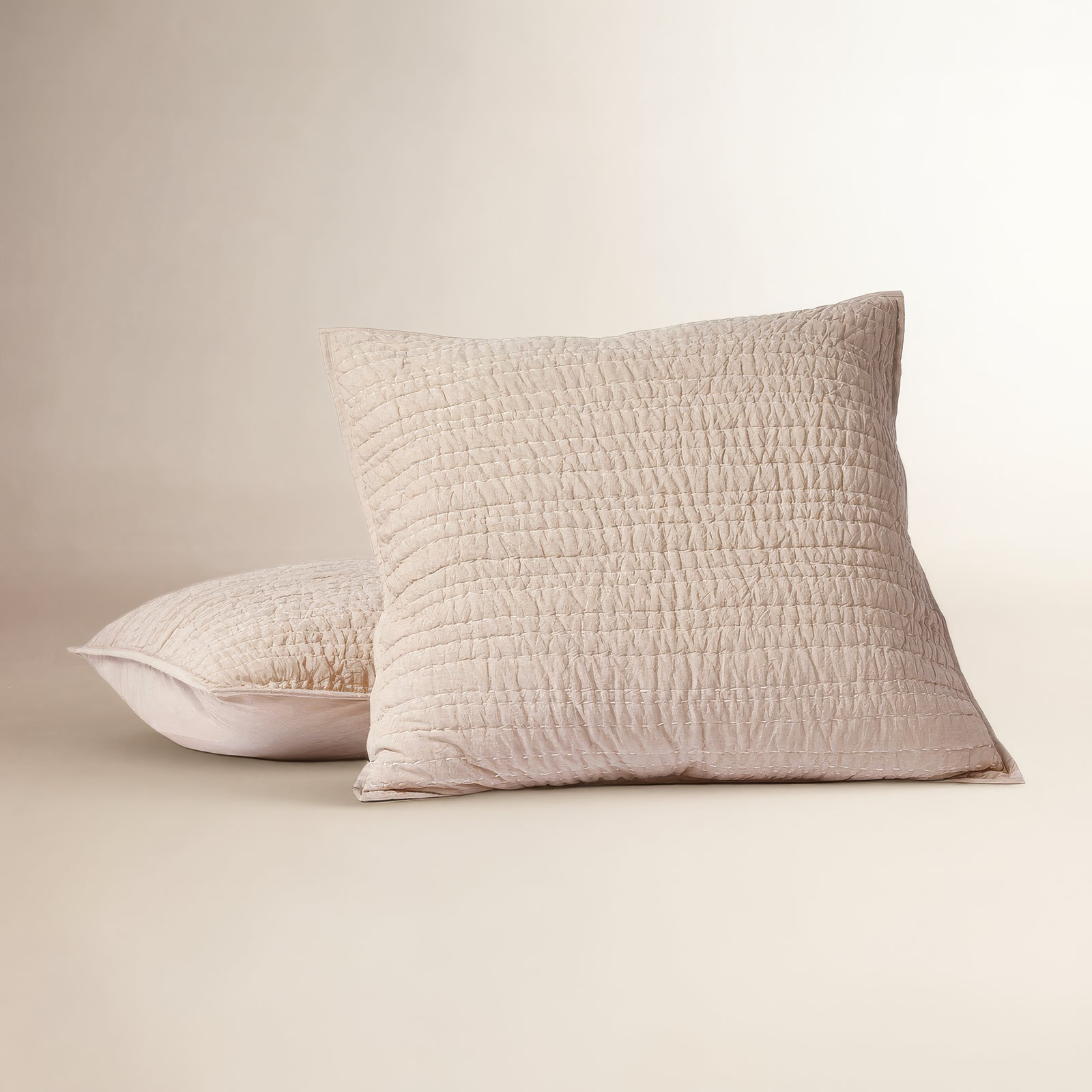 Channel Handstitched Organic Organic Sham, Hazel Chambray