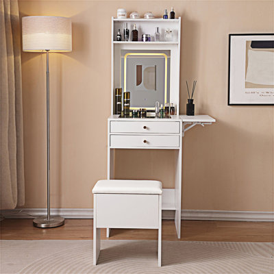 Table de coiffeuse avec miroir lumineux