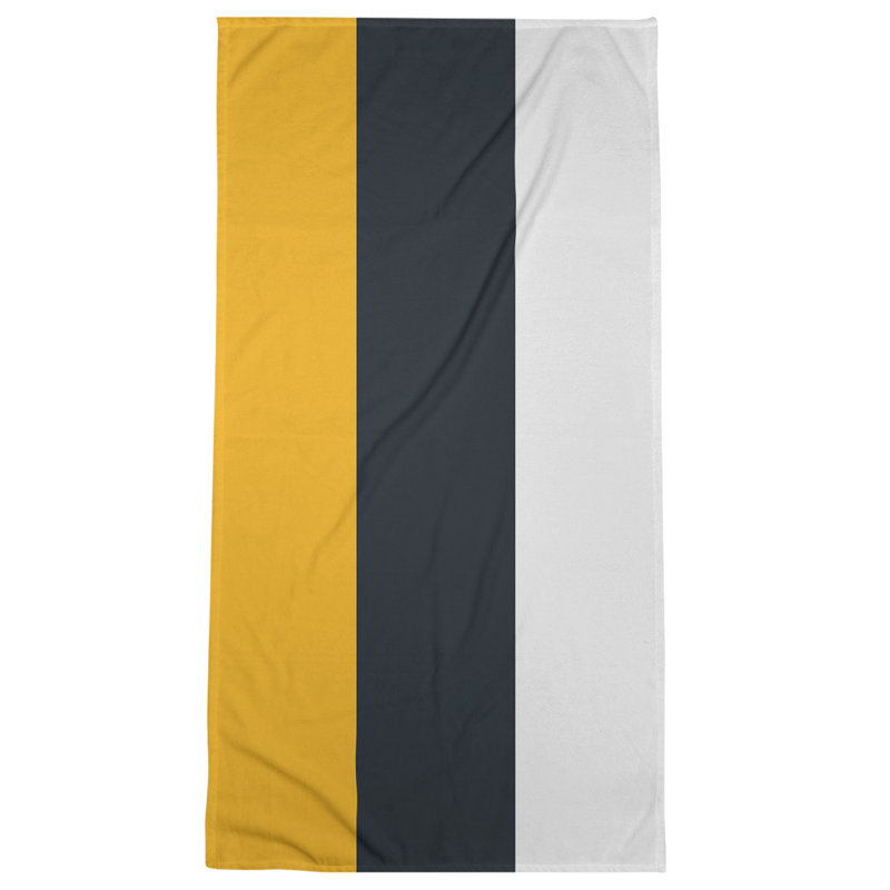 Bath Towel, Yellow/Ivory/Black