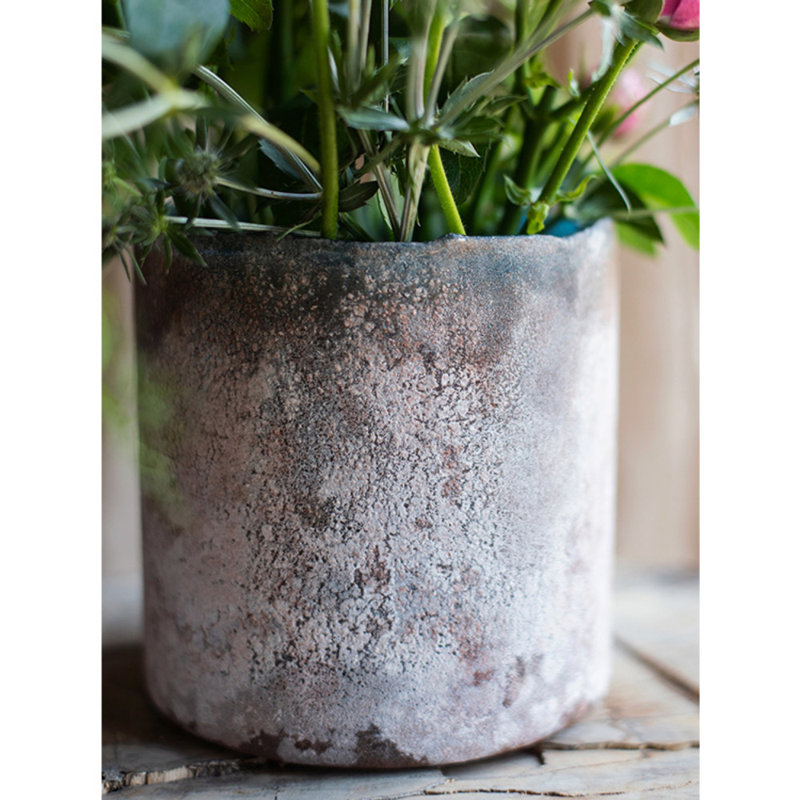 Vase de table en verre brun intérieur / extérieur, H 7,8 po x l 7,8 po x 7,8 po