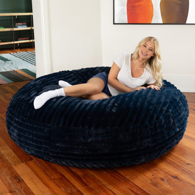 6 Foot Cocoon - 2-in-1 Convertible Bean Bag Bed & Large Bean Bag Chair for Adults: Mondo Faux Fur by Trule