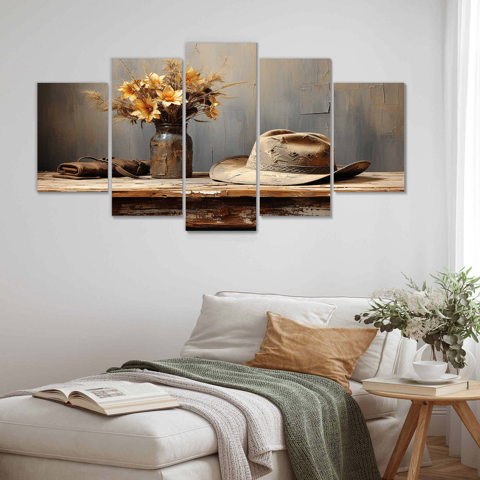 Ophelia & Co. Minimalism Cowboy Hat Cowboys Multipanel Wall Art For