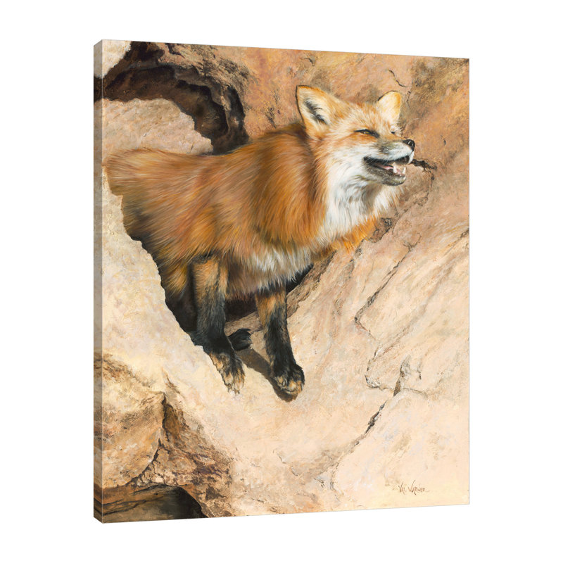 «Good Morning Fox» par Valerie Warner, reproduction sur toile tendue, H 30 po x l 24 po x P 1,5 po