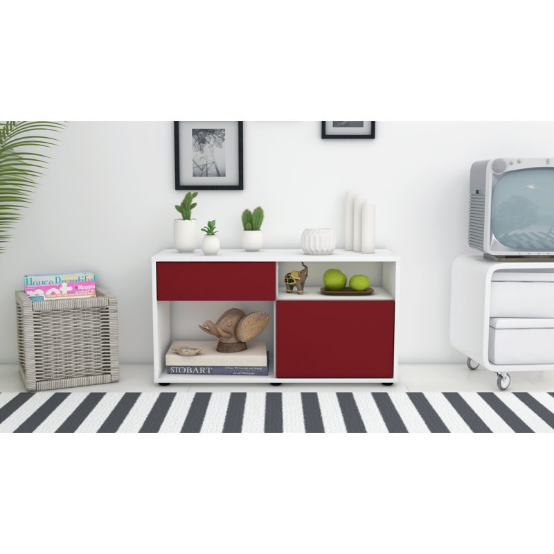 Stephan 92 cm W Chest of Drawers, Red / Matte White