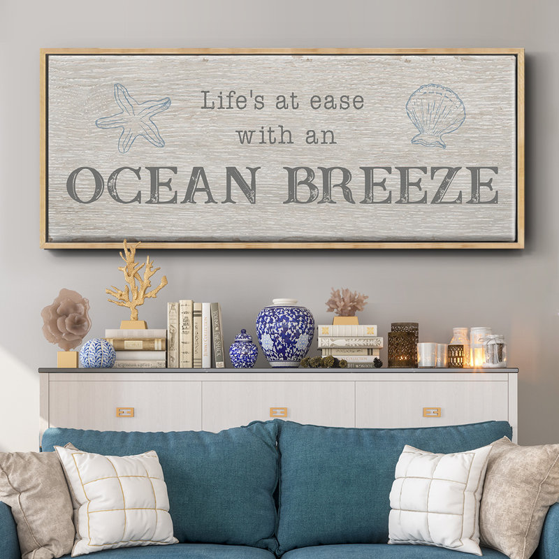 Ocean Breeze- Framed Canvas, 20" H x 50" W