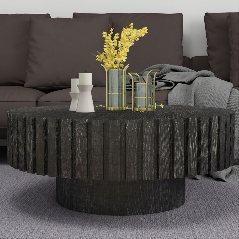Table basse noire de 31,4 pouces de hauteur, idéale pour les salons et les salles d'étude, de bonne qualité, facile à réarranger, base, installation rapide, aspect bois naturel, application multifonctionnelle,