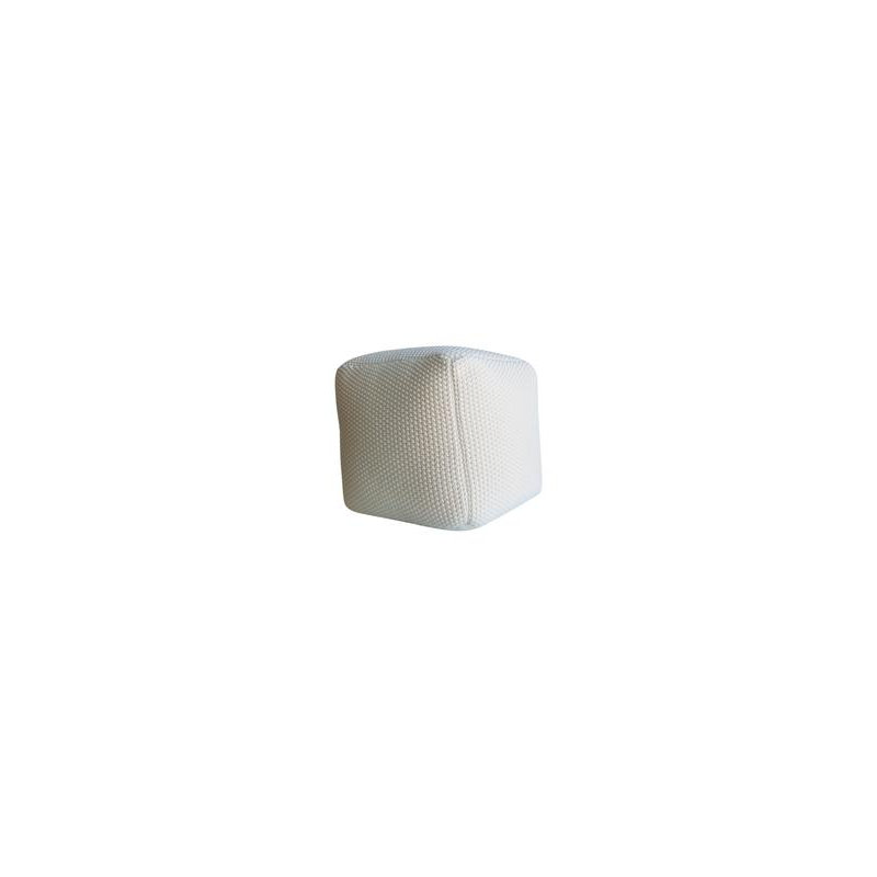 Ellett Upholstered Pouf, White